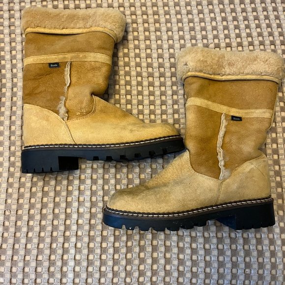 Blondo Shoes - Blondo Shearling Boots, Size 8, Two Tone Tan